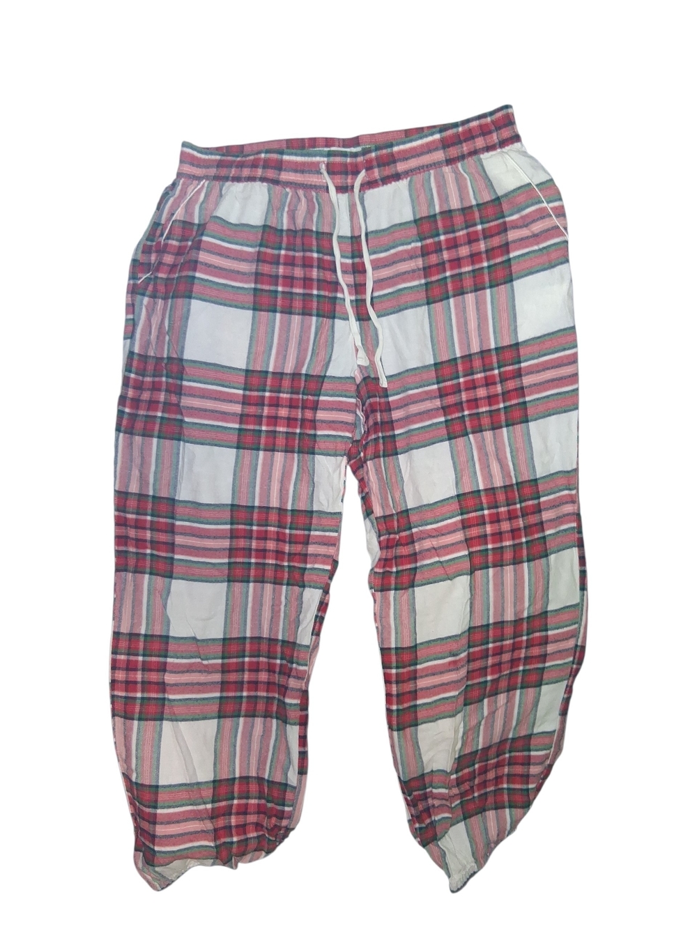 LOVE BY GAP Red & Green Plaid Flannel Pajama Pants | Medium